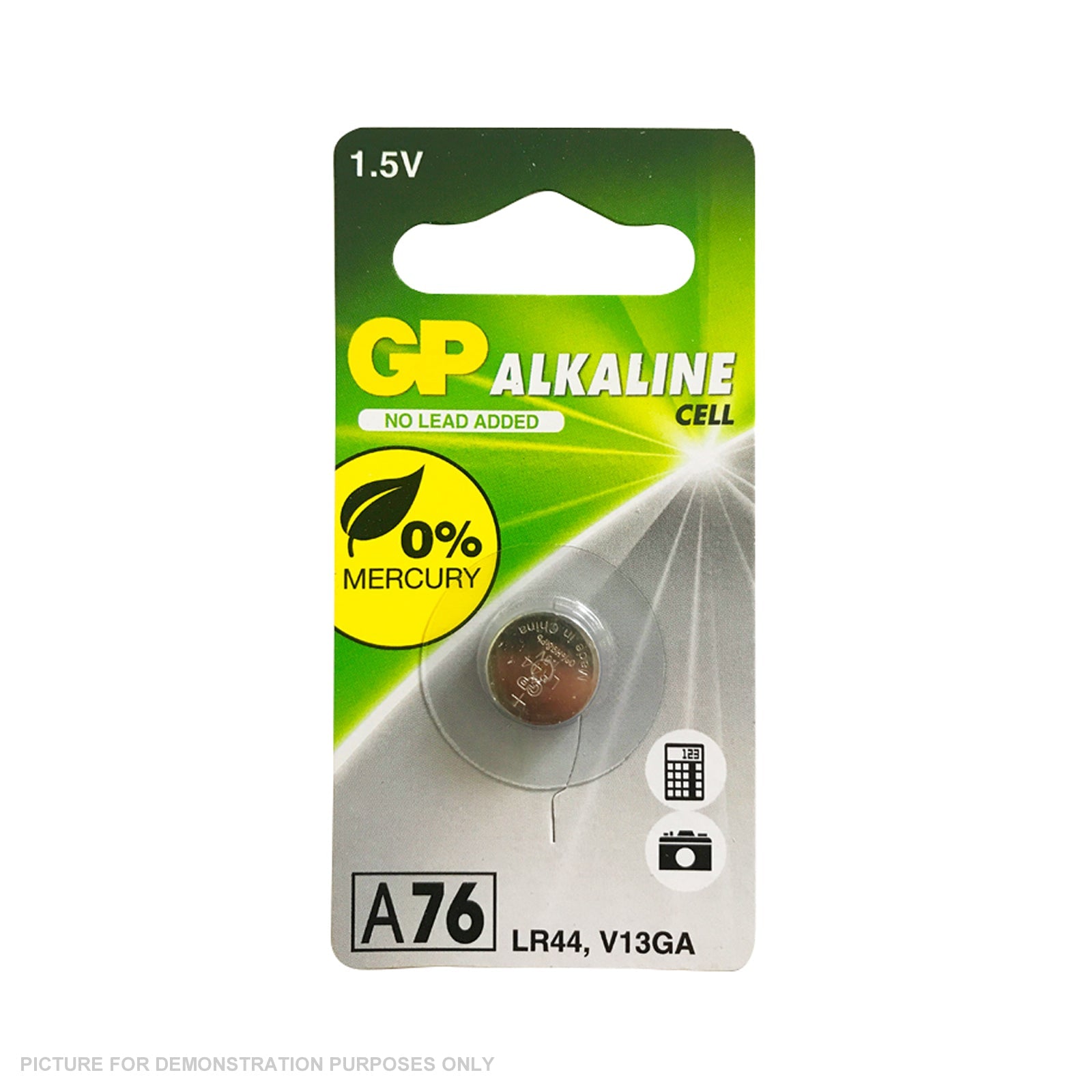 GP LR44 (A76, V13GA) Alkaline Watch Battery 1.5v